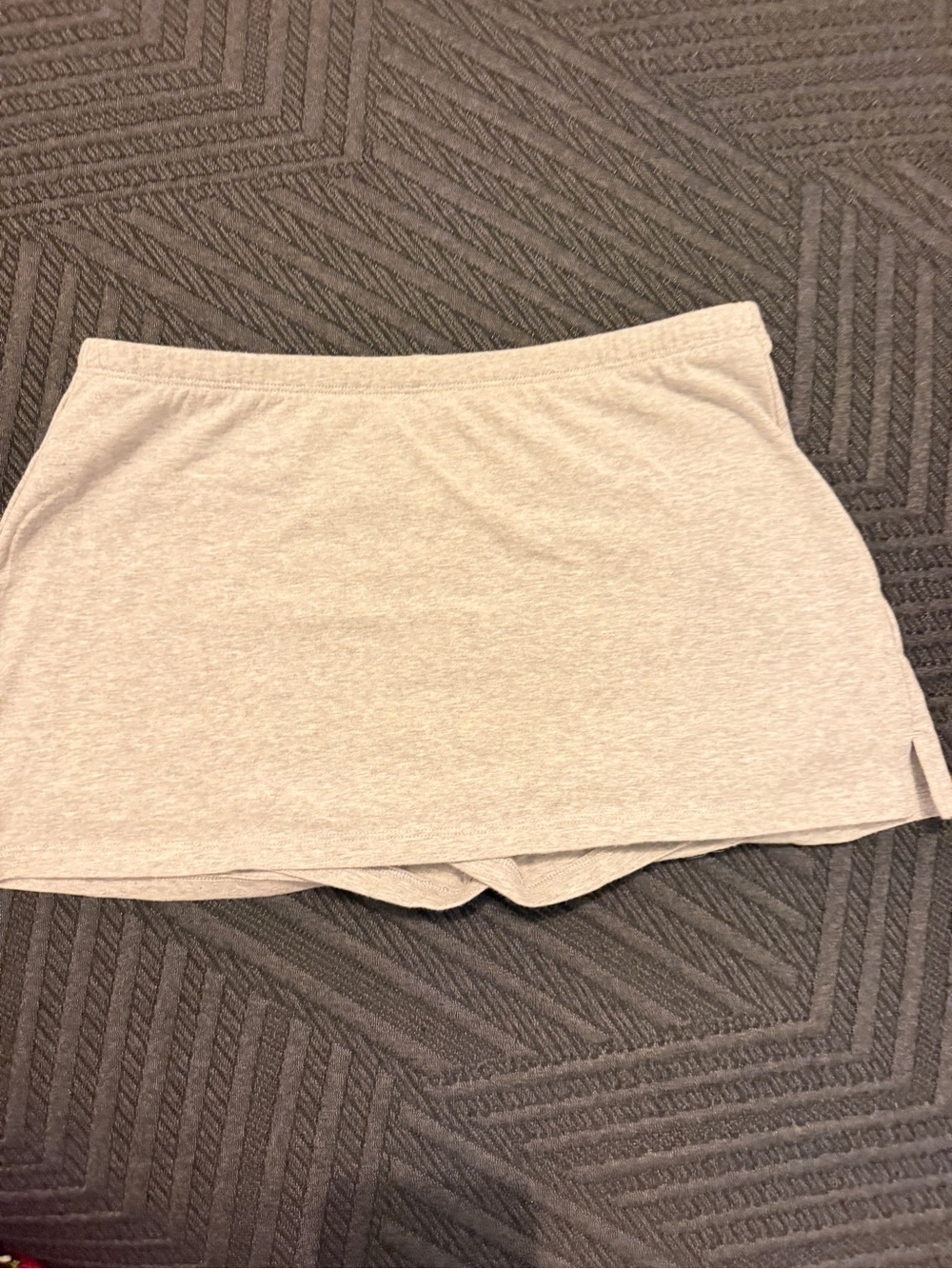 Aritzia Homestretch Smooth Penny Light Gray Mini Skirt - Casual Elastic Waist - Picture 7 of 9